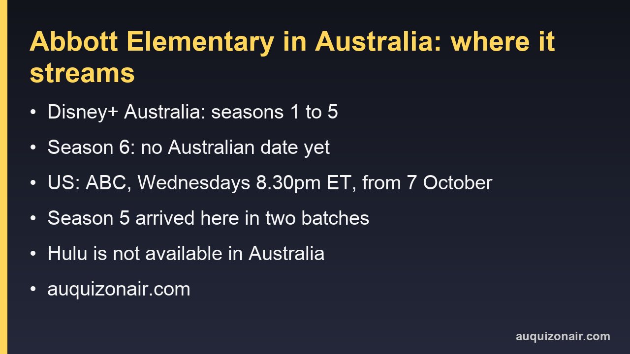 Where to Watch Abbott Elementary in Australia: Disney+ Seasons 1 to 5, Season 6 Undated